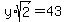 y%2Asqrt%282%29=43
