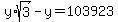 y%2Asqrt%283%29-y=103923