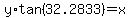 y%2Atan%2832.2833%29+=+x