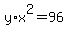y%2Ax%5E2=96