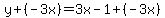 y%2B%28-3x%29=3x-1%2B%28-3x%29