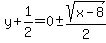 y%2B1%2F2=0%2B-+sqrt%28x-8%29%2F2