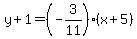 y%2B1=%28-3%2F11%29%28x%2B5%29