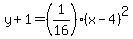 y%2B1=%281%2F16%29%28x-4%29%5E2