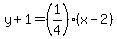 y%2B1=%281%2F4%29%28x-2%29
