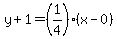 y%2B1=%281%2F4%29%2A%28x-0%29