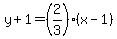 y%2B1=%282%2F3%29%28x-1%29