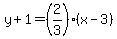 y%2B1=%282%2F3%29%28x-3%29