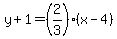 y%2B1=%282%2F3%29%28x-4%29