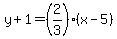 y%2B1=%282%2F3%29%28x-5%29