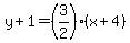 y%2B1=%283%2F2%29%28x%2B4%29