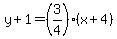 y%2B1=%283%2F4%29%28x%2B4%29