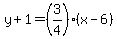 y%2B1=%283%2F4%29%28x-6%29