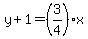 y%2B1=%283%2F4%29x