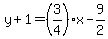 y%2B1=%283%2F4%29x-9%2F2