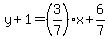 y%2B1=%283%2F7%29x%2B6%2F7