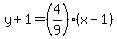 y%2B1=%284%2F9%29%2A%28x-1%29