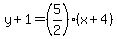 y%2B1=%285%2F2%29%28x%2B4%29