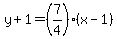 y%2B1=%287%2F4%29%28x-1%29