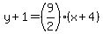 y%2B1=%289%2F2%29%28x%2B4%29