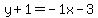 y%2B1=-1x-3