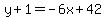 y%2B1=-6x%2B42