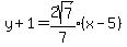 y%2B1=expr%282sqrt%287%29%2F7%29%28x-5%29