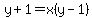 y%2B1+=+x%28y-1%29