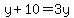 y%2B10=3y