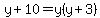y%2B10=y%28y%2B3%29