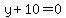 y%2B10+=+0
