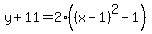 y%2B11=2%28%28x-1%29%5E2-1%29