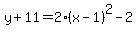 y%2B11=2%28x-1%29%5E2-2