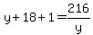 y%2B18%2B1=216%2Fy
