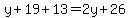 y%2B19%2B13=2y%2B26