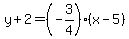 y%2B2=%28-3%2F4%29%28x-5%29