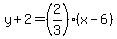 y%2B2=%282%2F3%29%28x-6%29