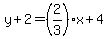 y%2B2=%282%2F3%29x%2B4