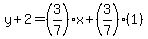y%2B2=%283%2F7%29x%2B%283%2F7%29%281%29
