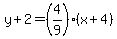 y%2B2=%284%2F9%29%28x%2B4%29