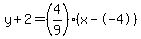 y%2B2=%284%2F9%29%28x--4%29