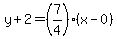 y%2B2=%287%2F4%29%28x-0%29