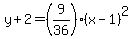 y%2B2=%289%2F36%29%2A%28x-1%29%5E2