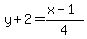 y%2B2=%28x-1%29%2F4