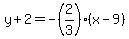 y%2B2=-%282%2F3%29%28x-9%29