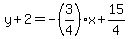 y%2B2=-%283%2F4%29x%2B15%2F4