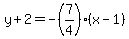 y%2B2=-%287%2F4%29%28x-1%29