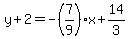 y%2B2=-%287%2F9%29x%2B14%2F3