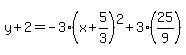 y%2B2=-3%28x%2B5%2F3%29%5E2%2B3%2825%2F9%29