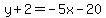 y%2B2=-5x-20